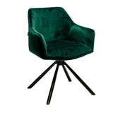 Velvet dining room chair Furtado swivel green - image 5