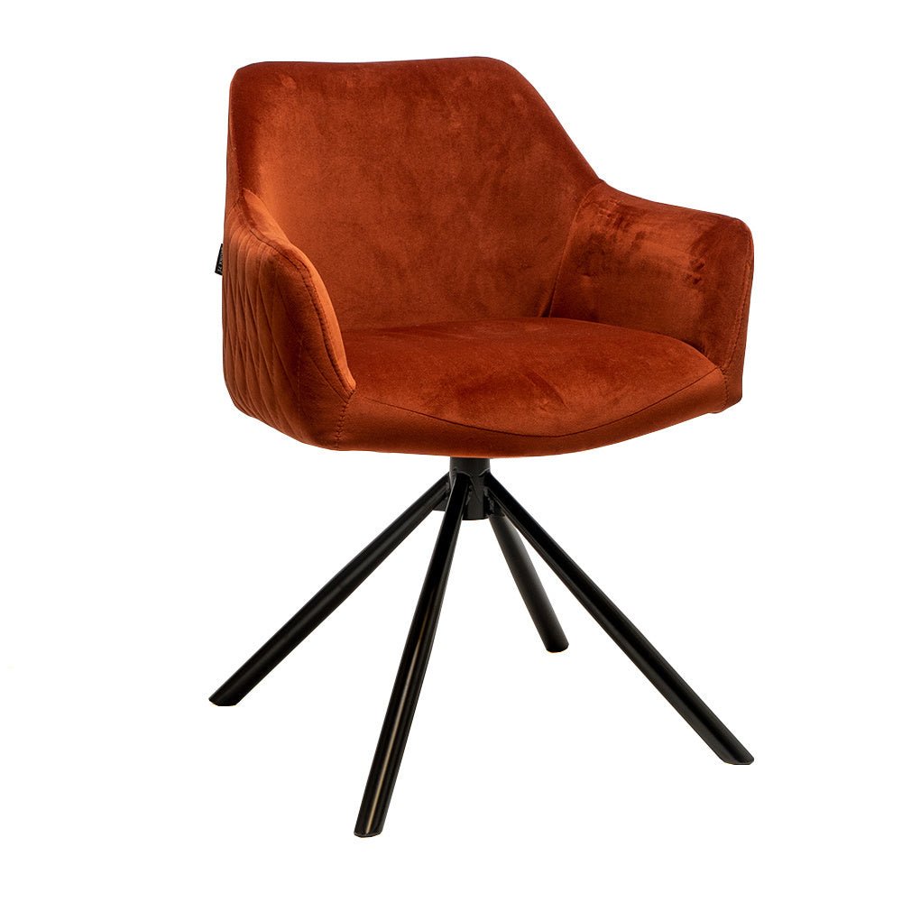 Velvet dining room chair Furtado swivel copper - image 5