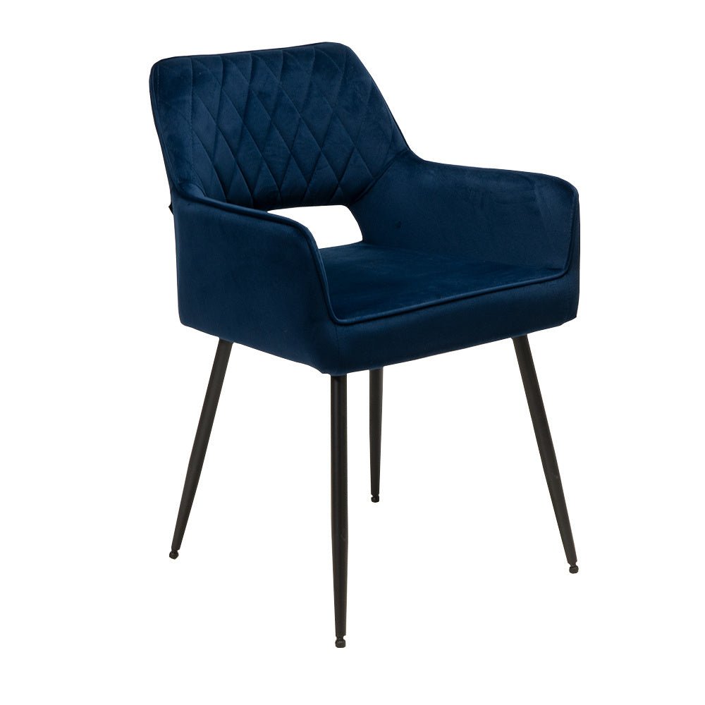 Velvet dining room chair Mika dark blue - image 5