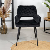Velvet dining room chair Mika black - image 2