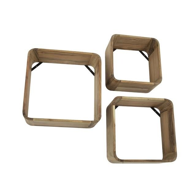 Wall shelf Mitchel DH Interior Acacia Acacia wood White photo front view