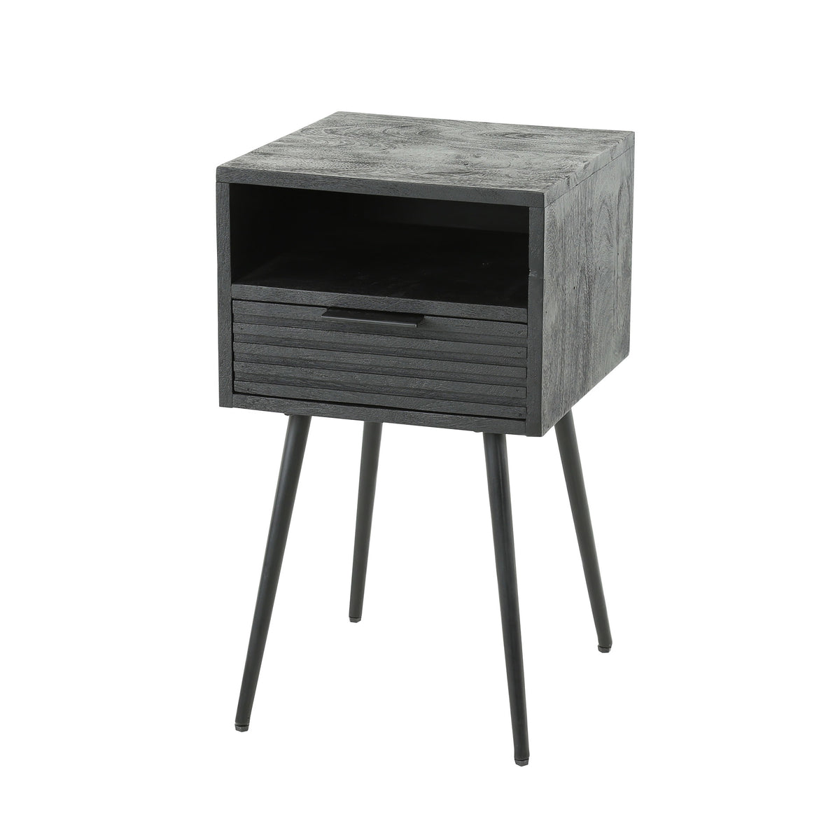 Bedside table Hazel DH Interior Mango LxWxH 41x41x31 Mango wood White photo diagonal front view