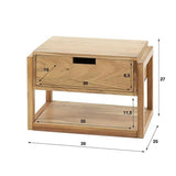 Bedside table Mitchel DH Interior Acacia Acacia wood White photo size indication