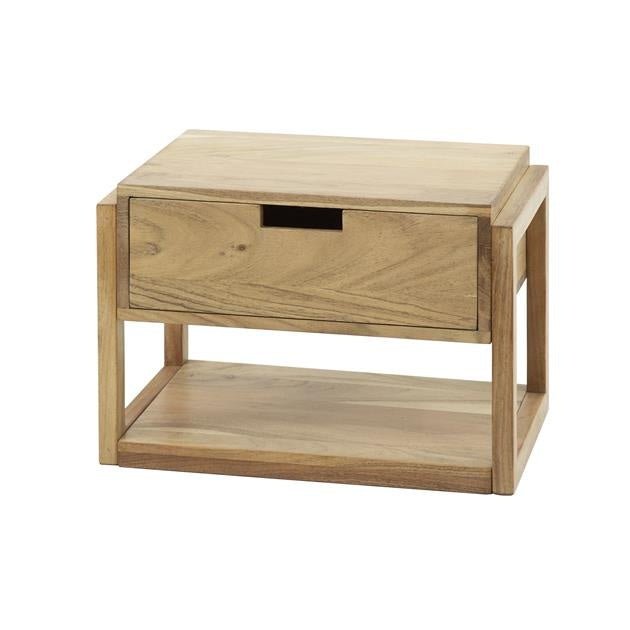 Bedside table Mitchel DH Interior Acacia Acacia wood White photo front view
